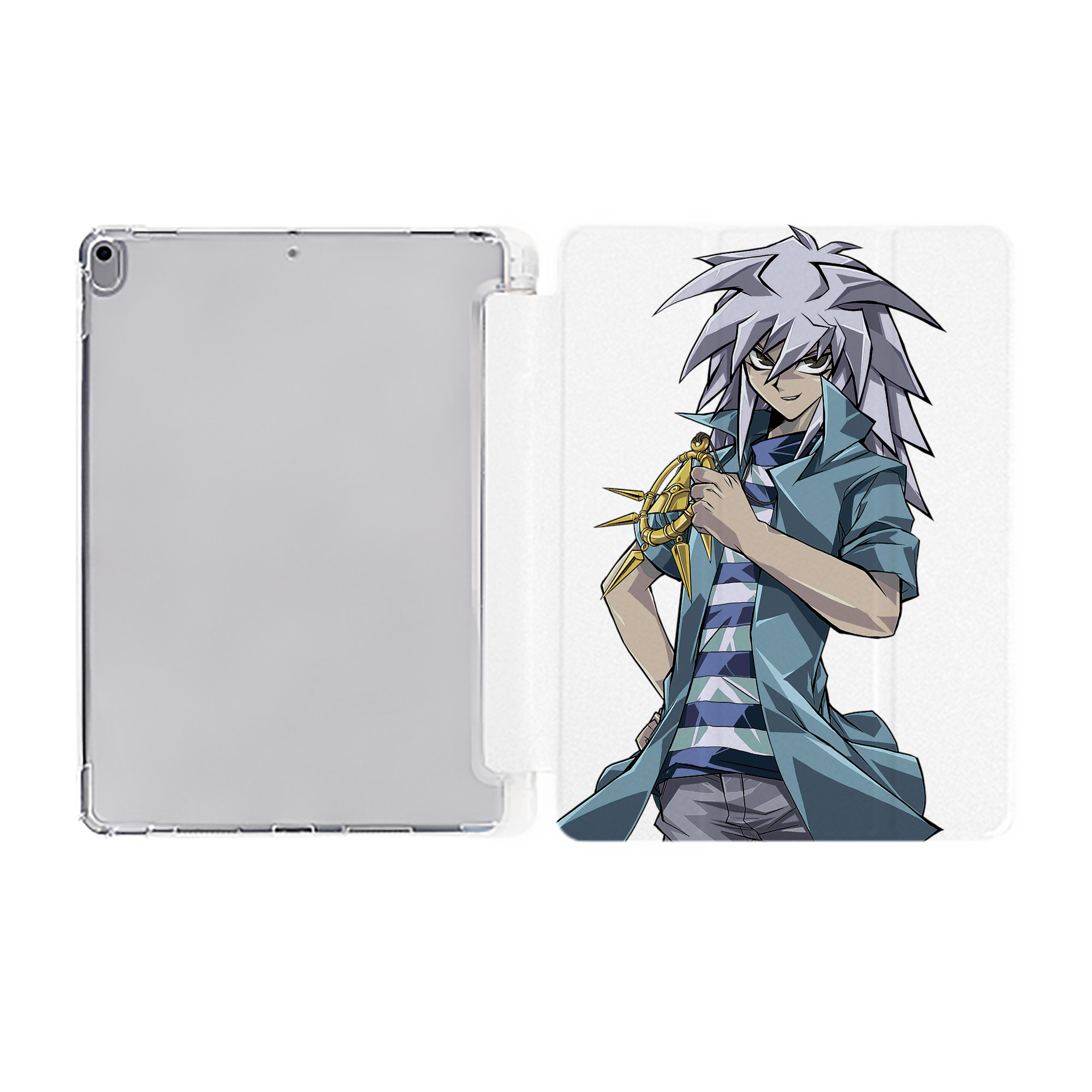 （画像用） 遊☆戯☆王 Yu-Gi-Oh! IPad ケース ペン収納付き 三つ折りスタンド PUレザー×シリコン 対応機種9.5/10.5/10.9インチ